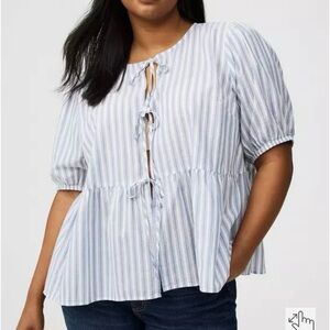 Cotton puff sleeve blouse